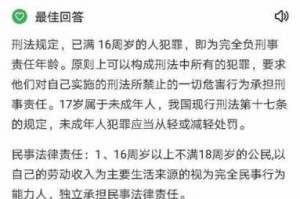 17岁能负法律责任吗 