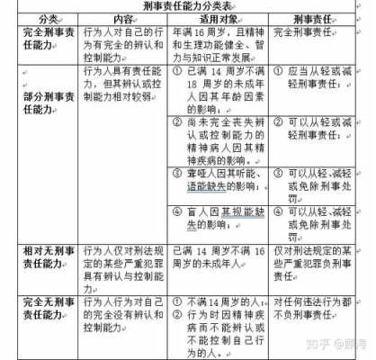 公民的刑事责任能力分类 